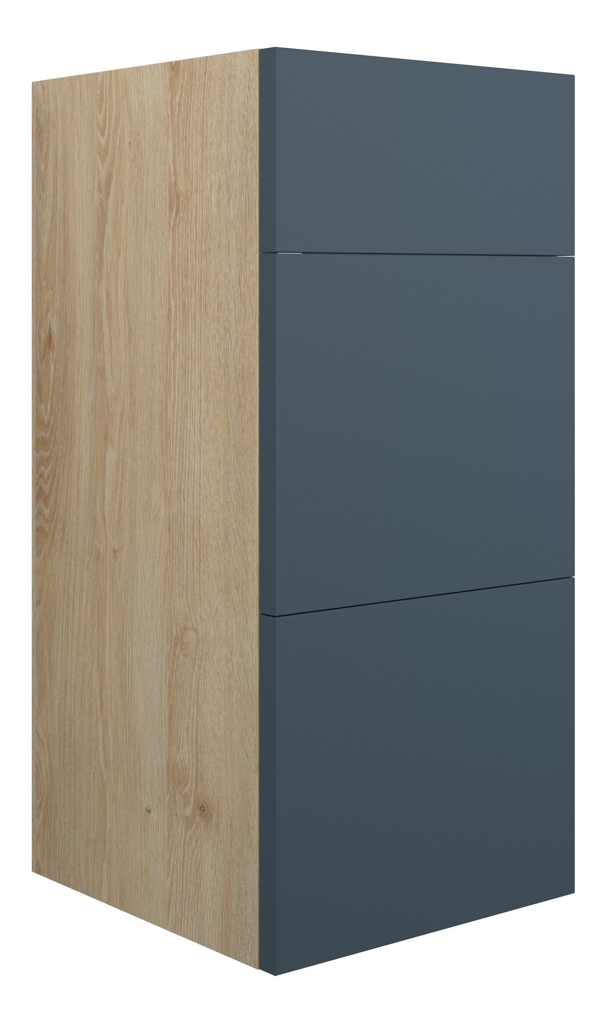 Eder 300mm Standard 3 Drawer Unit - Matt Arley Blue (Oak Cab)