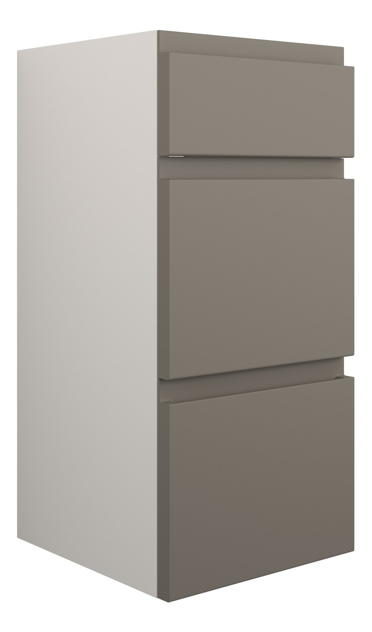 Cauvery 300mm Standard 3 Drawer Unit - Matt Stone (Grey Cab)