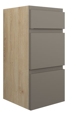 Cauvery 300mm Standard 3 Drawer Unit - Matt Stone (Oak Cab)
