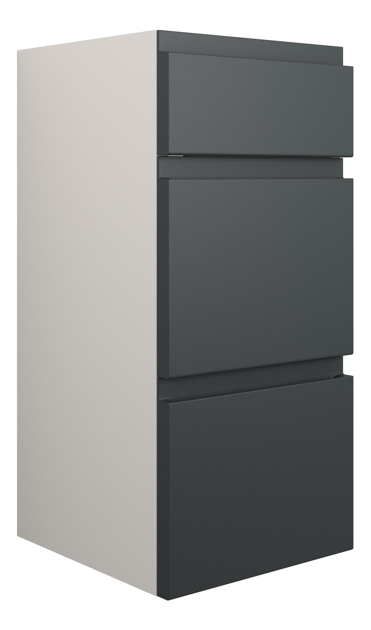 Cauvery 300mm Standard 3 Drawer Unit - Matt Graphite Grey (Grey Cab)