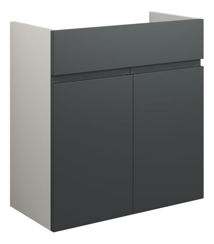Cauvery 600mm Standard Basin Unit - Matt Graphite Grey (Grey Cab)