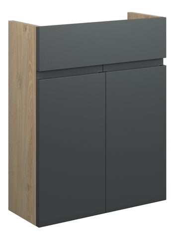Cauvery 500mm Slim Basin Unit - Matt Graphite Grey (Oak Cab)