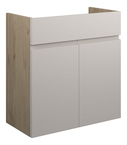 Cauvery 600mm Standard Basin Unit - Matt Dove Grey (Oak Cab)