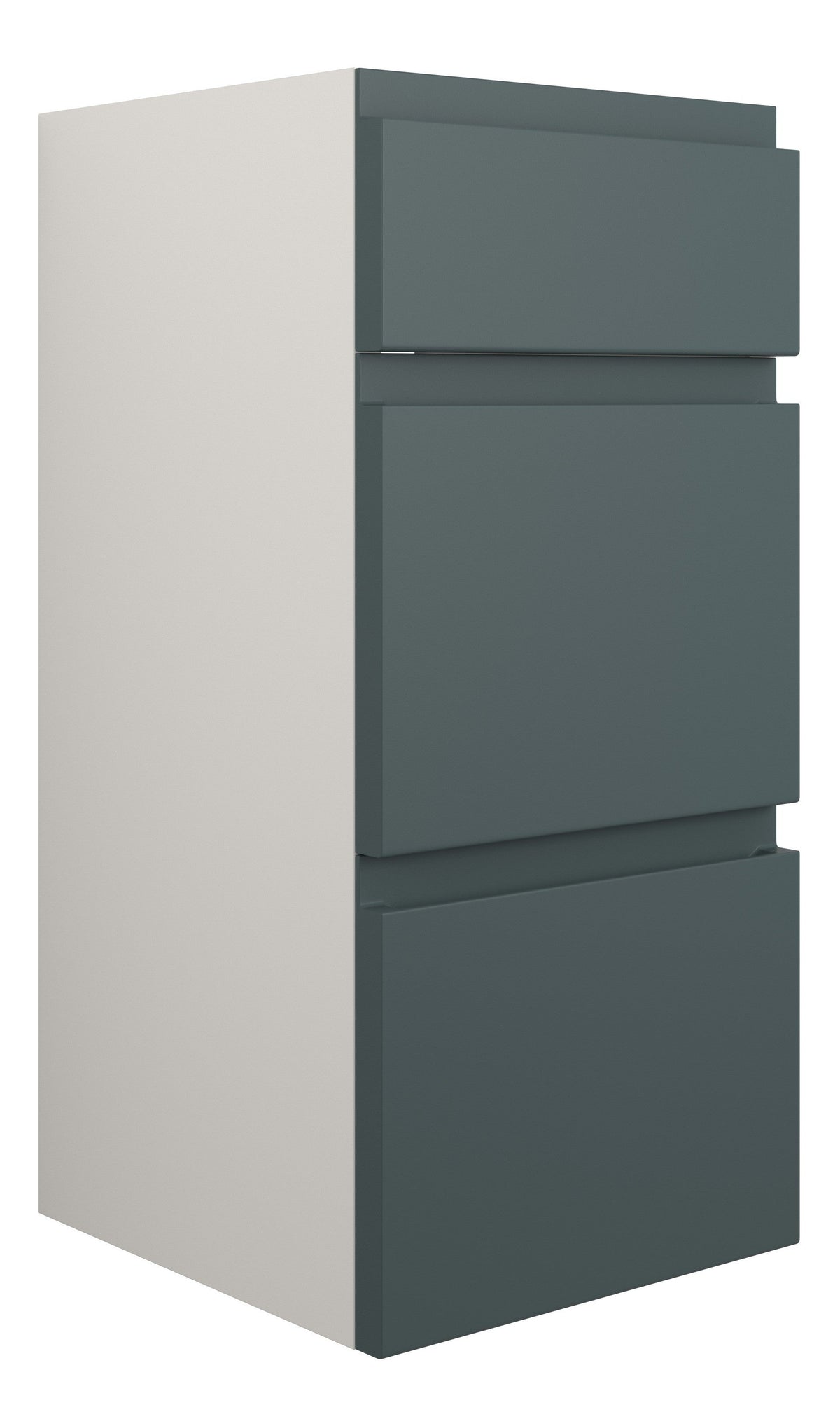 Cauvery 300mm Standard 3 Drawer Unit - Matt Green Camo (Grey Cab)