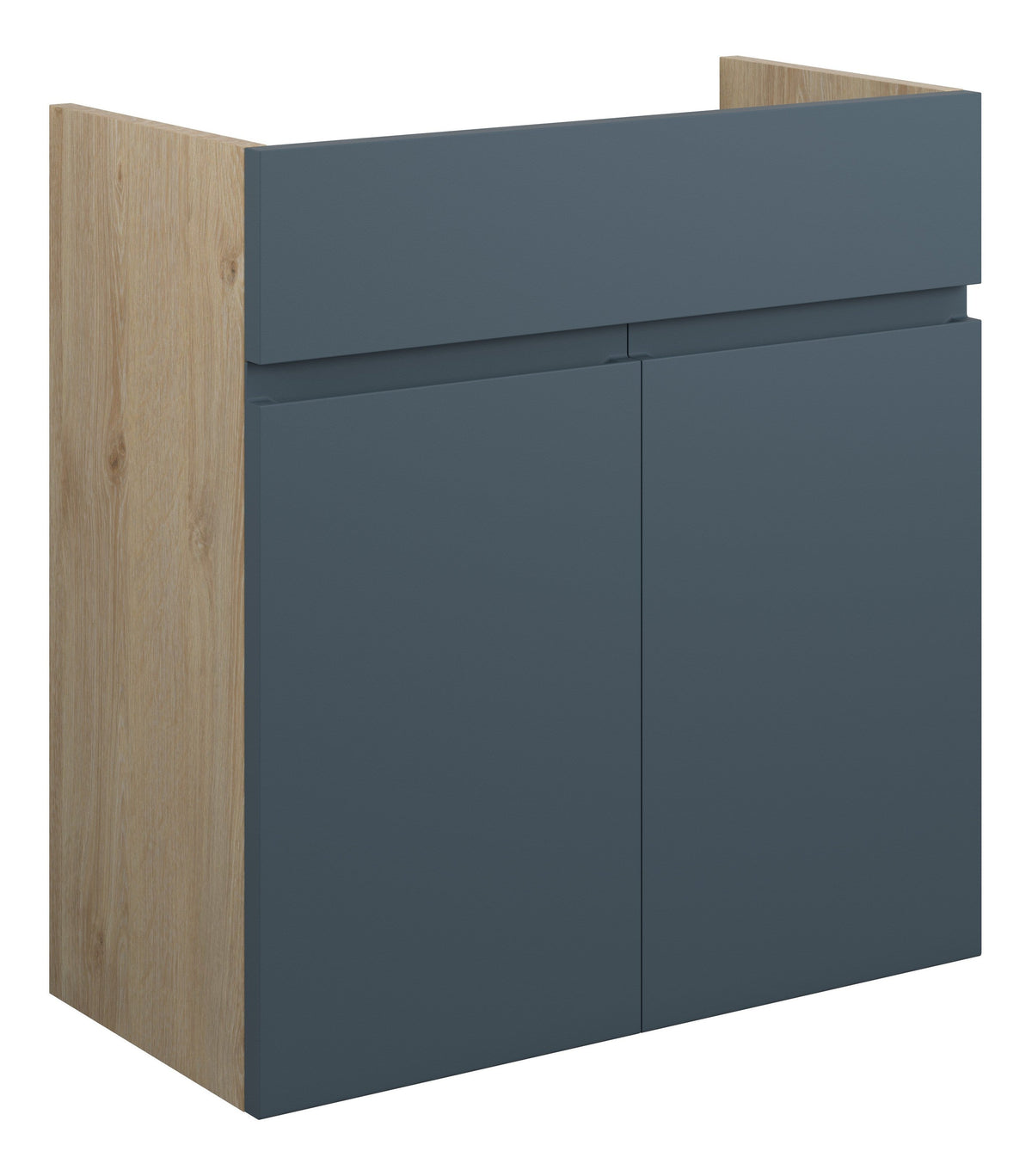 Cauvery 600mm Standard Basin Unit - Matt Arley Blue (Oak Cab)