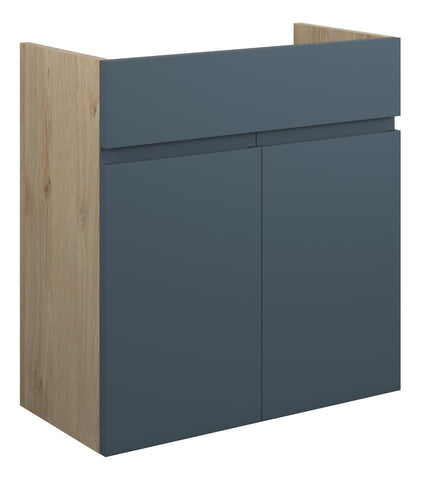 Cauvery 600mm Standard Basin Unit - Matt Arley Blue (Oak Cab)