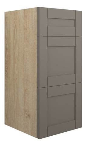 Abakan 300mm Standard 3 Drawer Unit - Matt Stone (Oak Cab)