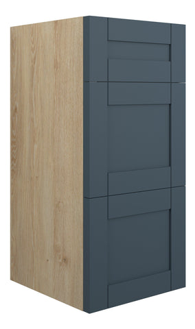 Abakan 300mm Standard 3 Drawer Unit - Matt Arley Blue (Oak Cab)