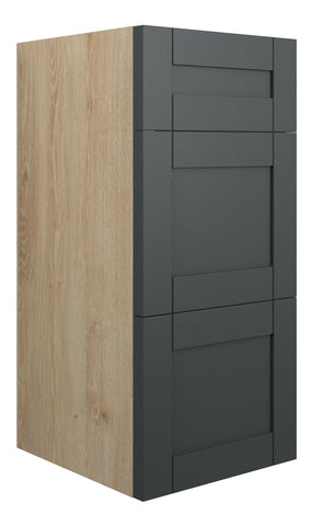 Abakan 300mm Standard 3 Drawer Unit - Matt Graphite Grey (Oak Cab)