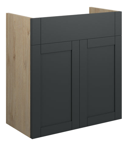 Abakan 600mm Standard Basin Unit - Matt Graphite Grey (Oak Cab)
