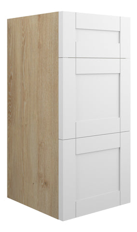 Abakan 300mm Standard 3 Drawer Unit - Matt White (Oak Cab)