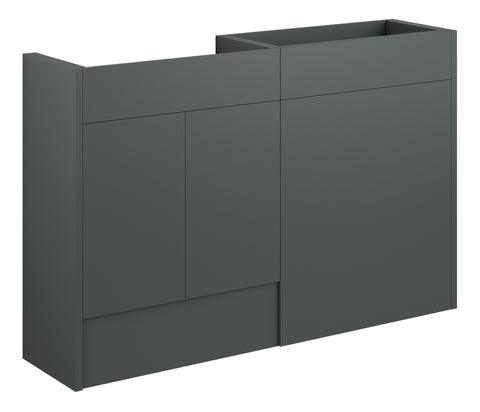 Eder 1236mm Standard Basin & WC Unit Pack - Matt Graphite Grey (Oak Cab)