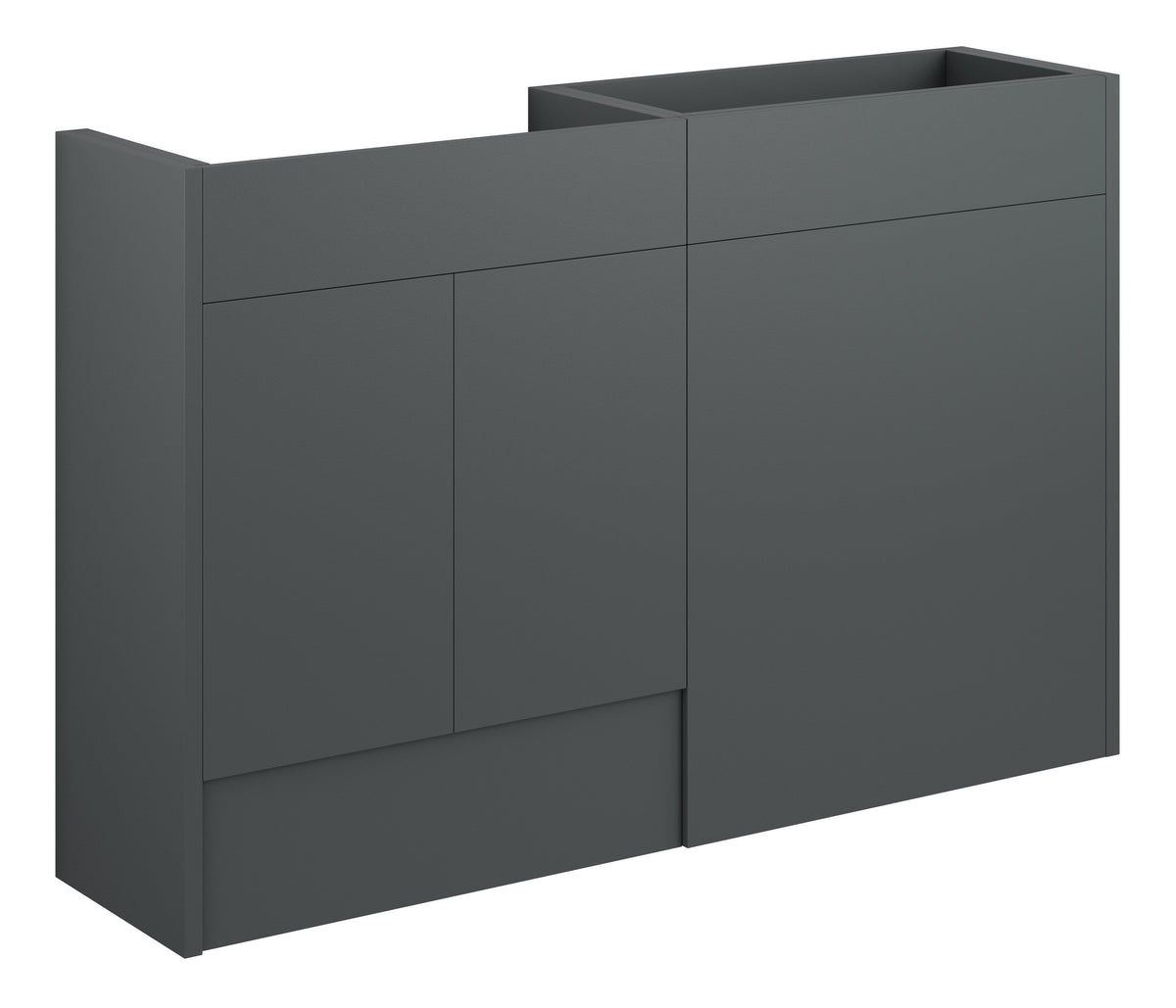 Eder 1236mm Standard Basin & WC Unit Pack - Matt Graphite Grey (Grey Cab)