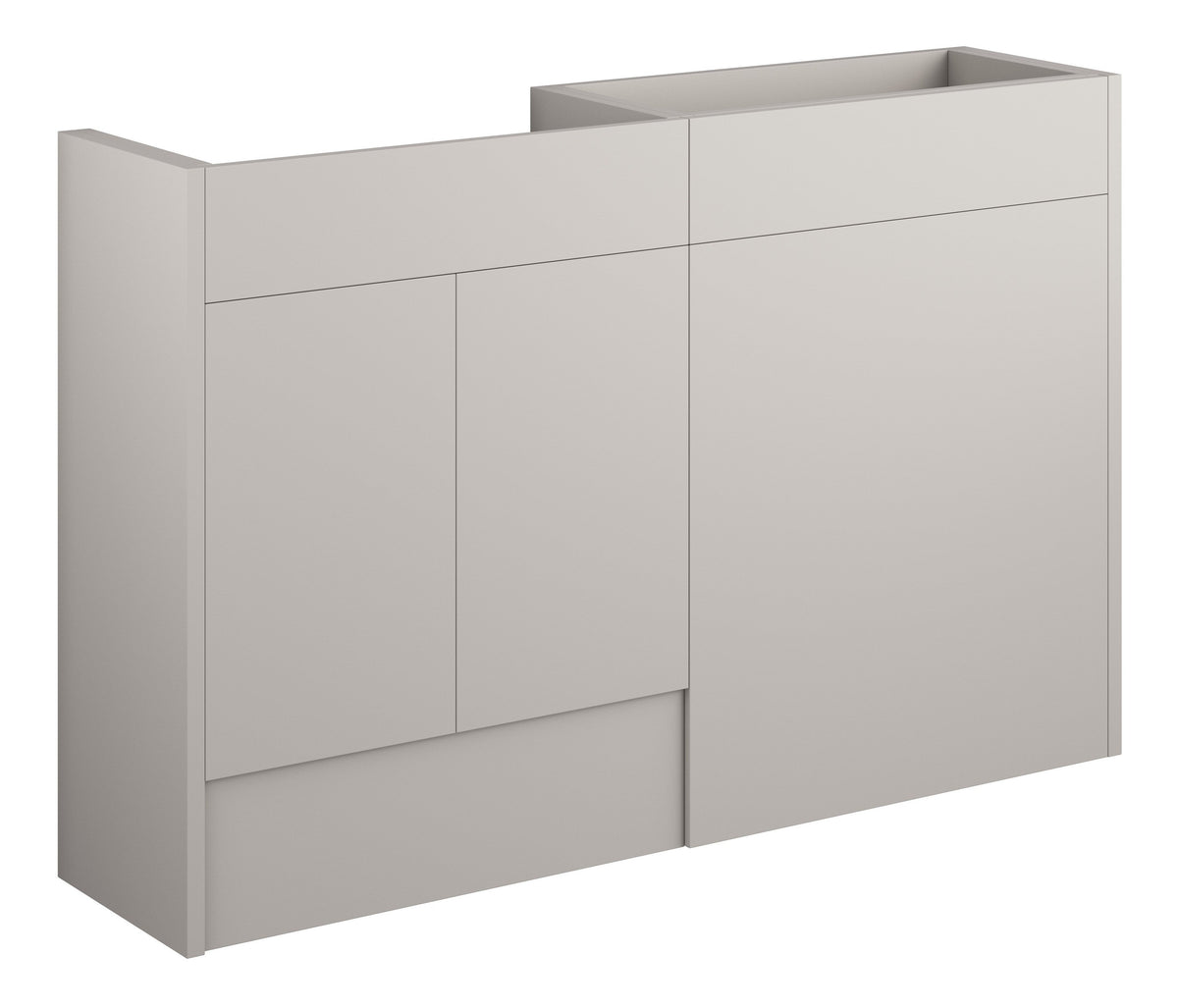 Eder 1236mm Standard Basin & WC Unit Pack - Matt Dove Grey (Grey Cab)