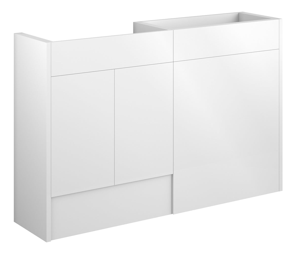 Eder 1236mm Standard Basin & WC Unit Pack - White Gloss (Grey Cab)