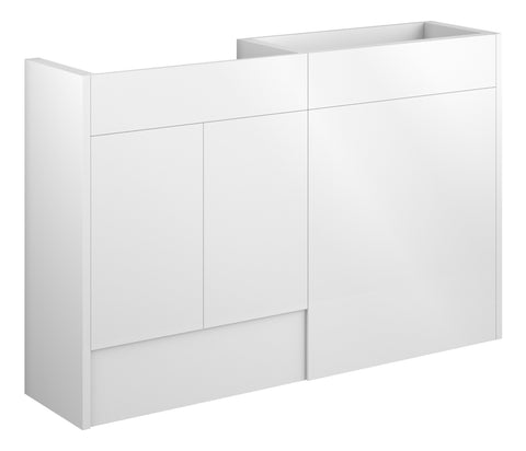 Eder 1236mm Standard Basin & WC Unit Pack - White Gloss (Grey Cab)