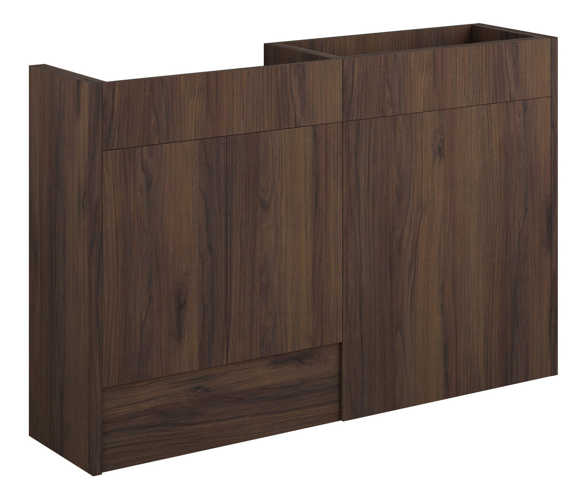 Eder 1236mm Standard Basin & WC Unit Pack - Warm Walnut (Grey Cab)