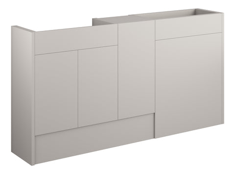 Eder 1536mm Standard Basin  WC & 1 Door Unit Pack - Matt Dove Grey (Oak Cab)