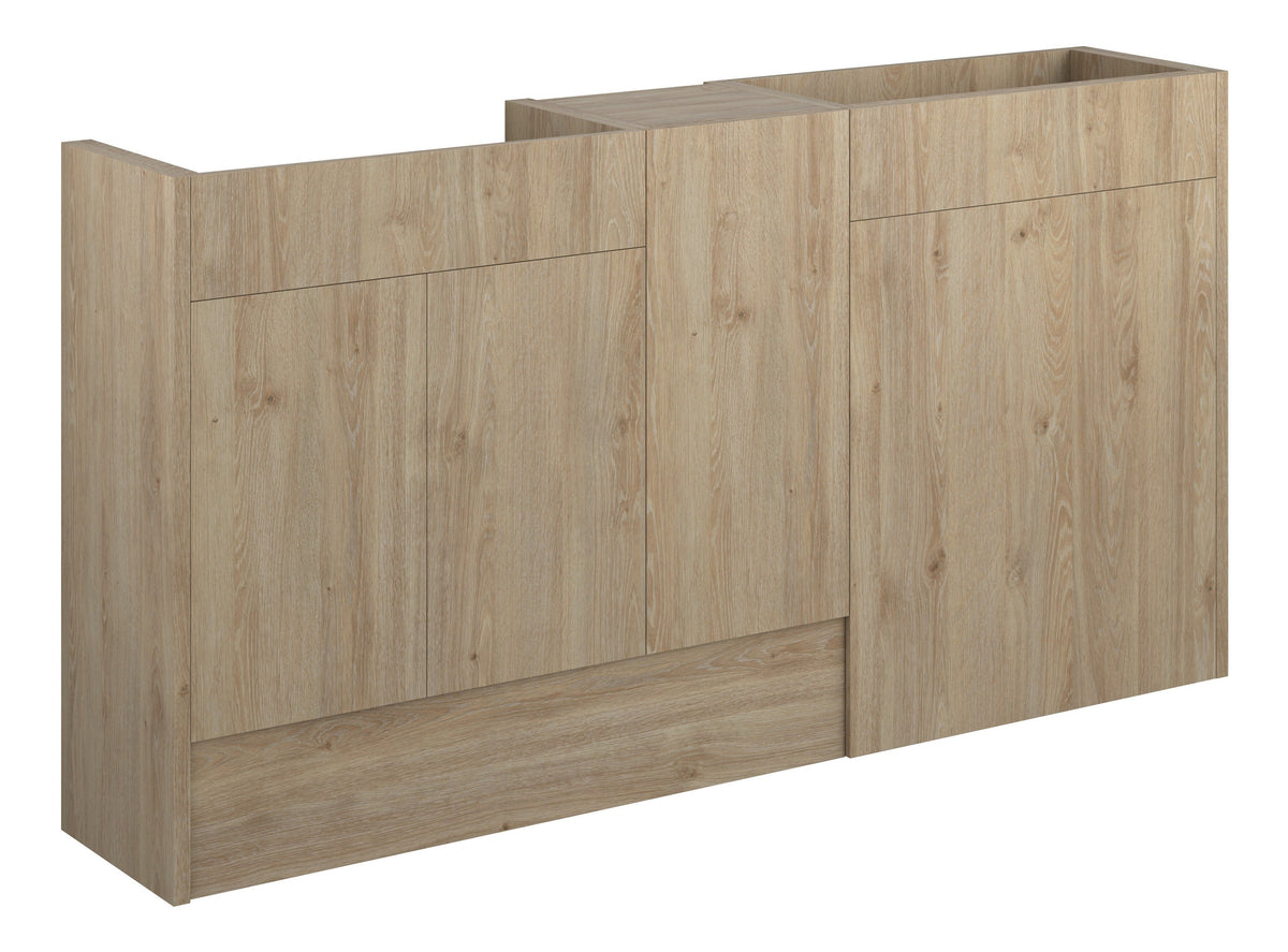 Eder 1536mm Standard Basin  WC & 1 Door Unit Pack - Havana Oak (Grey Cab)