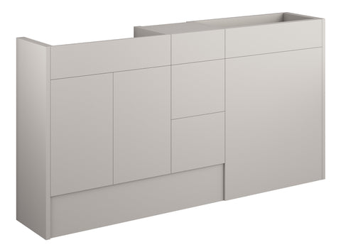 Eder 1536mm Standard Basin  WC & 3 Drawer Unit Pack - Matt Dove Grey (Oak Cab)