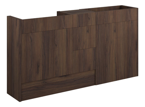 Eder 1536mm Standard Basin  WC & 3 Drawer Unit Pack - Warm Walnut (Oak Cab)