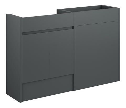 Cauvery 1236mm Standard Basin & WC Unit Pack - Matt Graphite Grey (Grey Cab)
