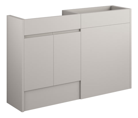 Cauvery 1236mm Standard Basin & WC Unit Pack - Matt Dove Grey (Grey Cab)