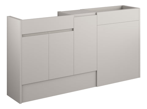 Cauvery 1536mm Standard Basin  WC & 1 Door Unit Pack - Matt Dove Grey (Oak Cab)