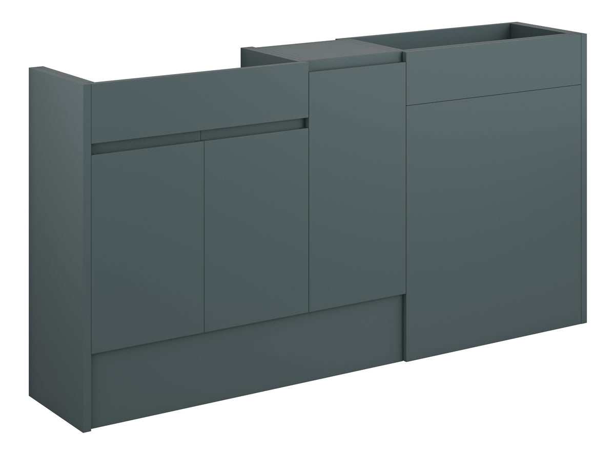 Cauvery 1536mm Standard Basin  WC & 1 Door Unit Pack - Matt Green Camo (Oak Cab)