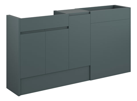Cauvery 1536mm Standard Basin  WC & 1 Door Unit Pack - Matt Green Camo (Oak Cab)