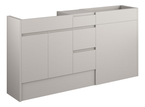 Cauvery 1536mm Standard Basin  WC & 3 Drawer Unit Pack - Matt Dove Grey (Grey Cab)