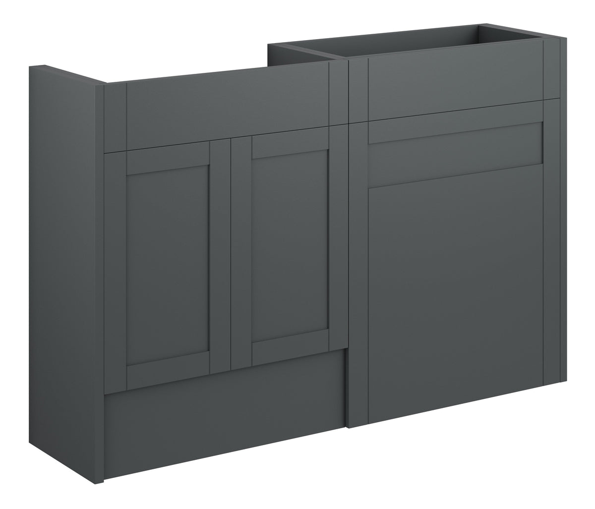 Abakan 1236mm Standard Basin & WC Unit Pack - Matt Graphite Grey (Oak Cab)