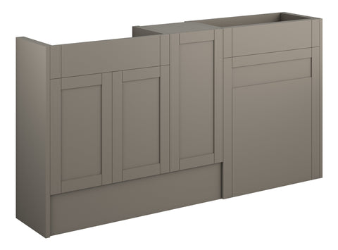 Abakan 1536mm Standard Basin  WC & 1 Door Unit Pack - Matt Stone (Grey Cab)