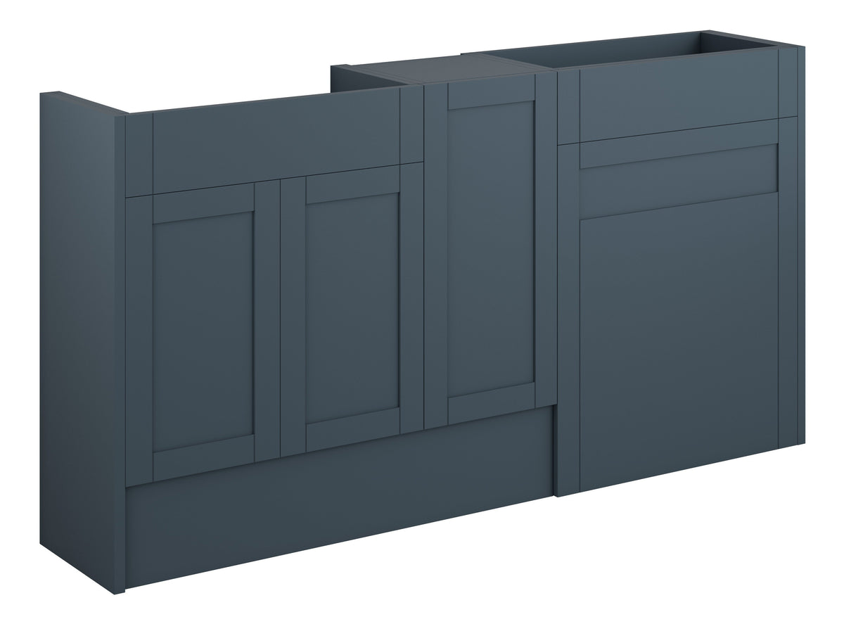 Abakan 1536mm Standard Basin  WC & 1 Door Unit Pack - Matt Arley Blue (Oak Cab)