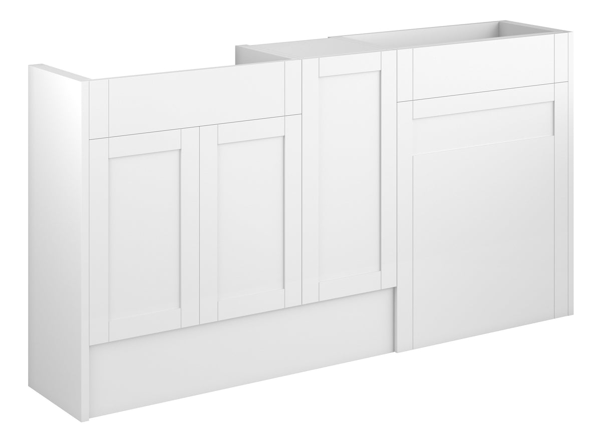 Abakan 1536mm Standard Basin  WC & 1 Door Unit Pack - Matt White (Grey Cab)