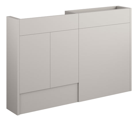 Eder 1236mm Slim Basin & WC Unit Pack - Matt Dove Grey (Oak Cab)