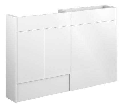Eder 1236mm Slim Basin & WC Unit Pack - White Gloss (Oak Cab)