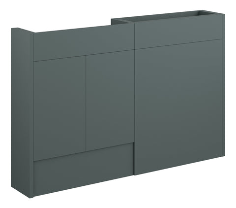 Eder 1236mm Slim Basin & WC Unit Pack - Matt Green (Grey Cab)