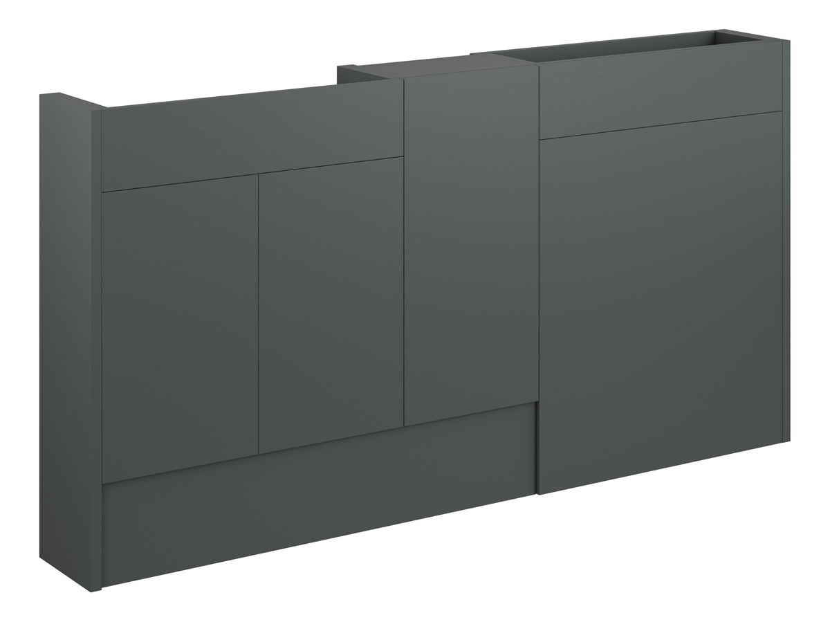 Eder 1536mm Slim Basin  WC & 1 Door Unit Pack - Matt Graphite Grey (Oak Cab)