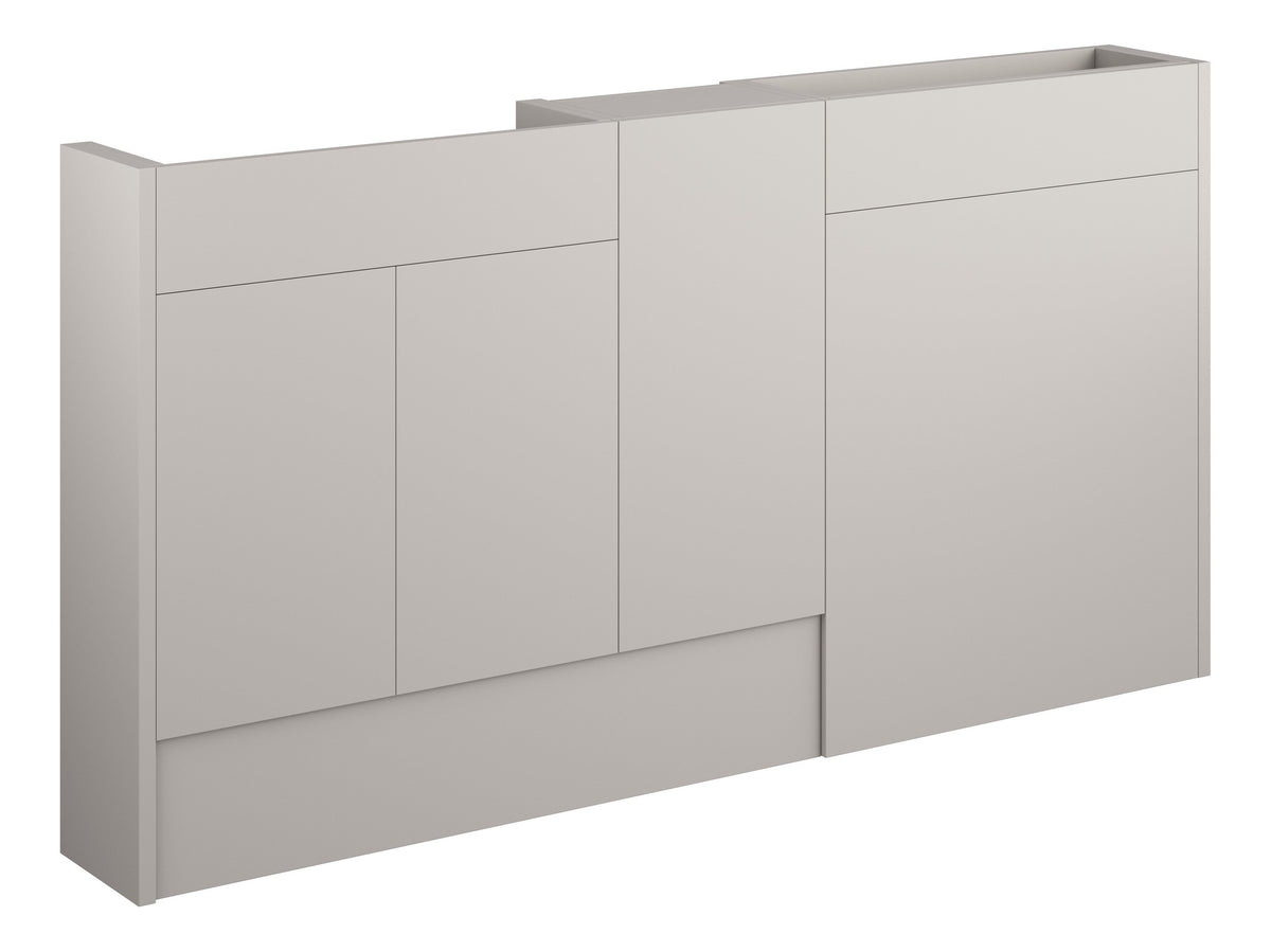 Eder 1536mm Slim Basin  WC & 1 Door Unit Pack - Matt Dove Grey (Oak Cab)