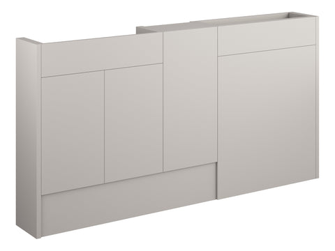 Eder 1536mm Slim Basin  WC & 1 Door Unit Pack - Matt Dove Grey (Grey Cab)