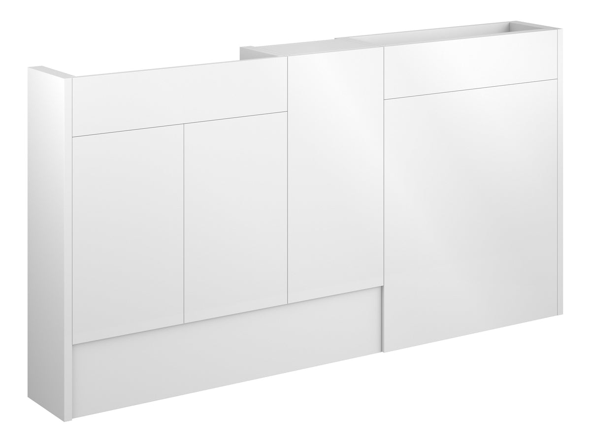 Eder 1536mm Slim Basin  WC & 1 Door Unit Pack - White Gloss (Grey Cab)
