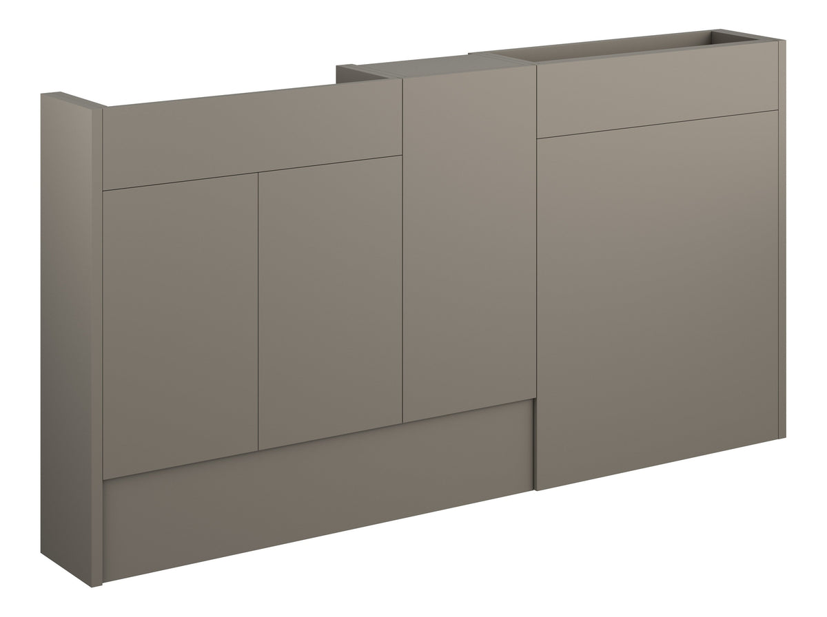 Eder 1536mm Slim Basin  WC & 1 Door Unit Pack - Matt Stone (Grey Cab)