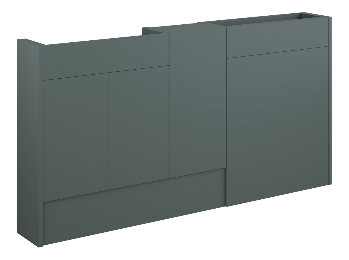 Eder 1536mm Slim Basin  WC & 1 Door Unit Pack - Matt Green (Grey Cab)
