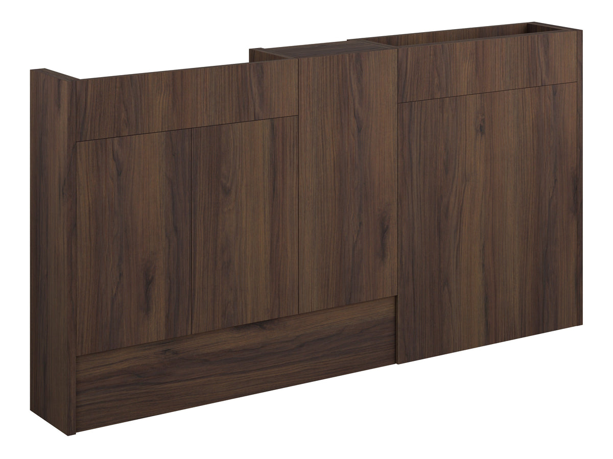 Eder 1536mm Slim Basin  WC & 1 Door Unit Pack - Warm Walnut (Grey Cab)