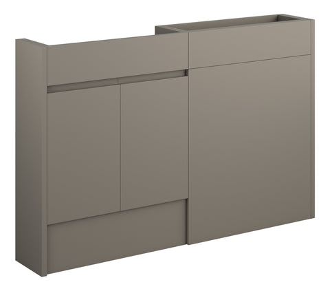 Cauvery 1236mm Slim Basin & WC Unit Pack - Matt Stone (Oak Cab)