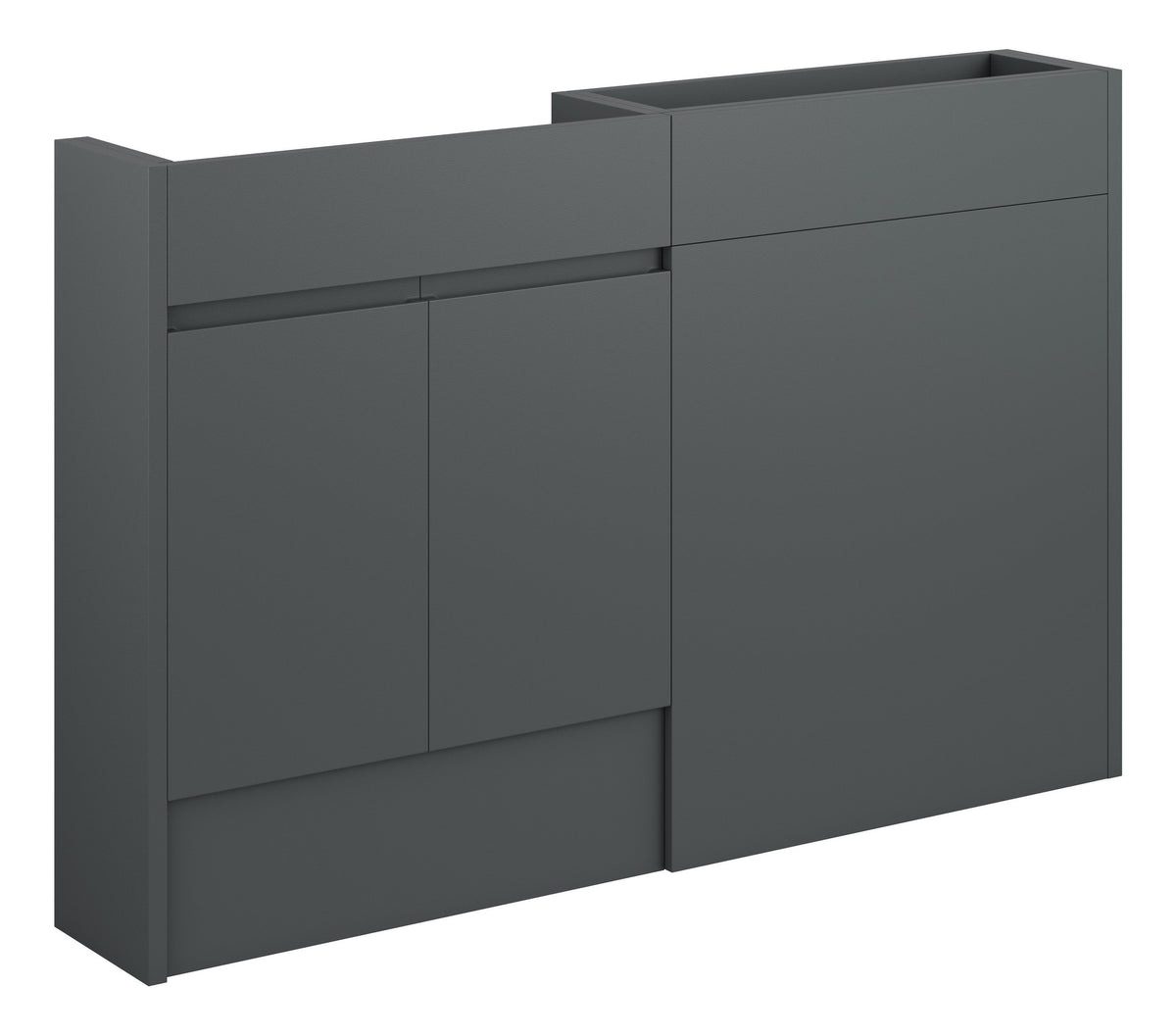 Cauvery 1236mm Slim Basin & WC Unit Pack - Matt Graphite Grey (Oak Cab)