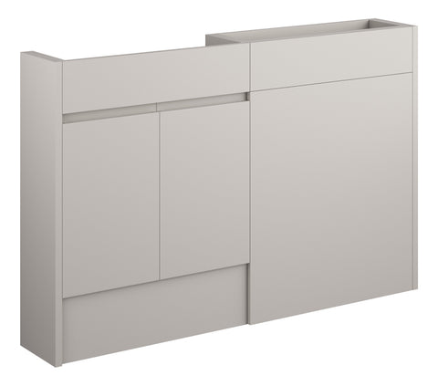 Cauvery 1236mm Slim Basin & WC Unit Pack - Matt Dove Grey (Grey Cab)