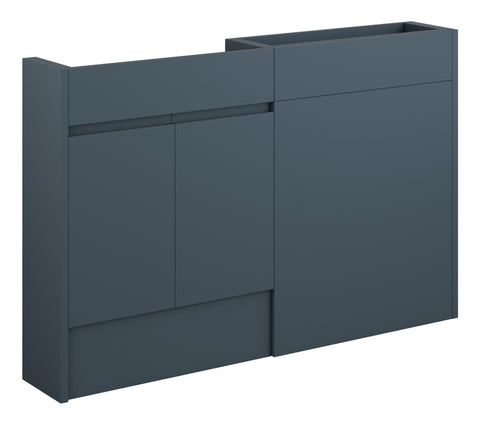 Cauvery 1236mm Slim Basin & WC Unit Pack - Matt Arley Blue (Oak Cab)