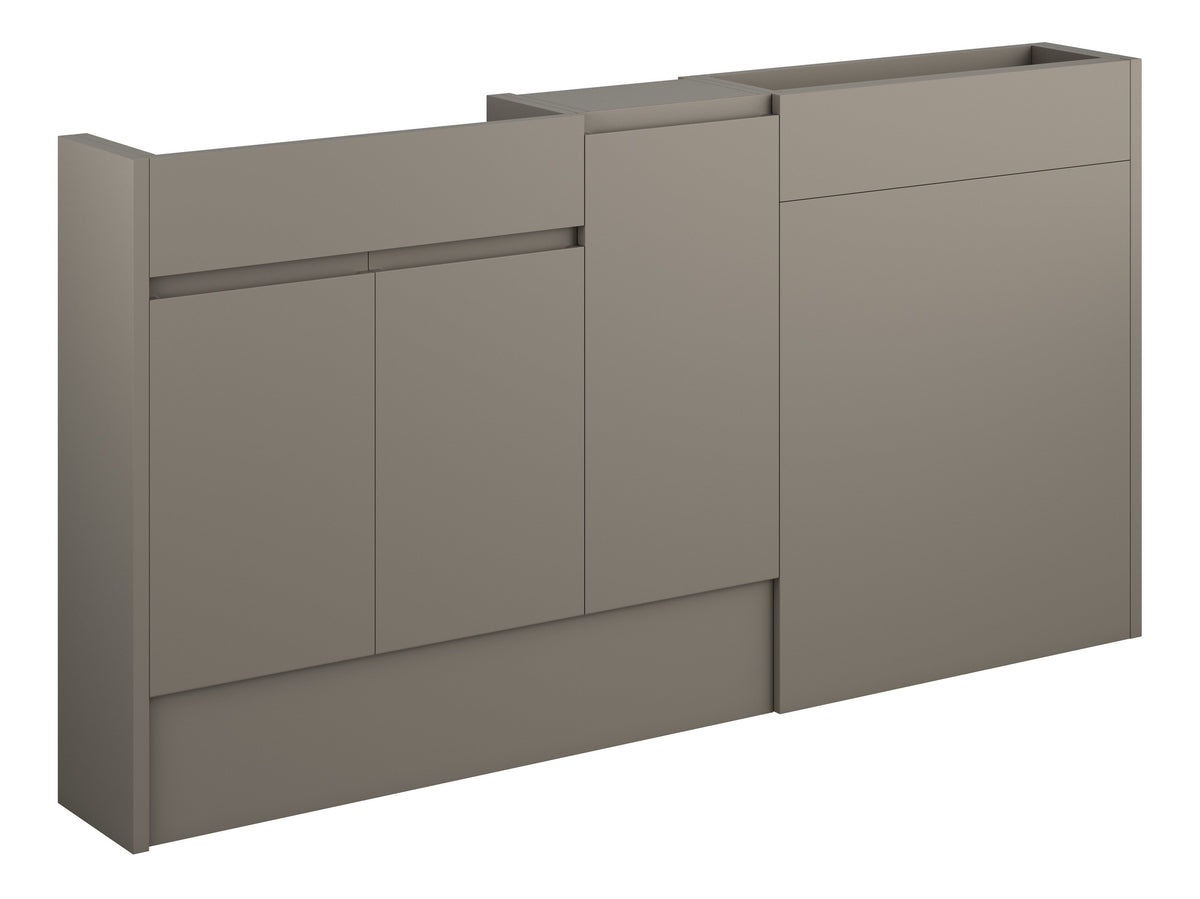 Cauvery 1536mm Slim Basin  WC & 1 Door Unit Pack - Matt Stone (Oak Cab)